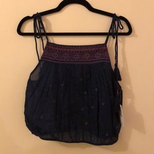 Free People Eternal Love Cotton Embroidered Top S
